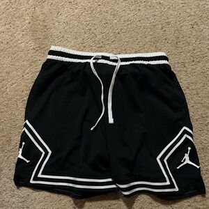 Jordan Men's Black and White Athletic Shorts